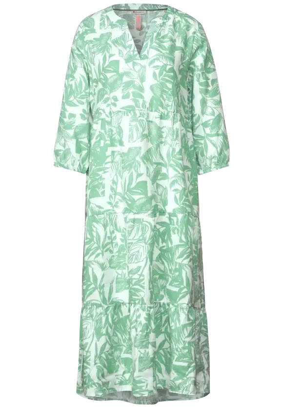 143476- Leafy Green Linen Dress - Street One