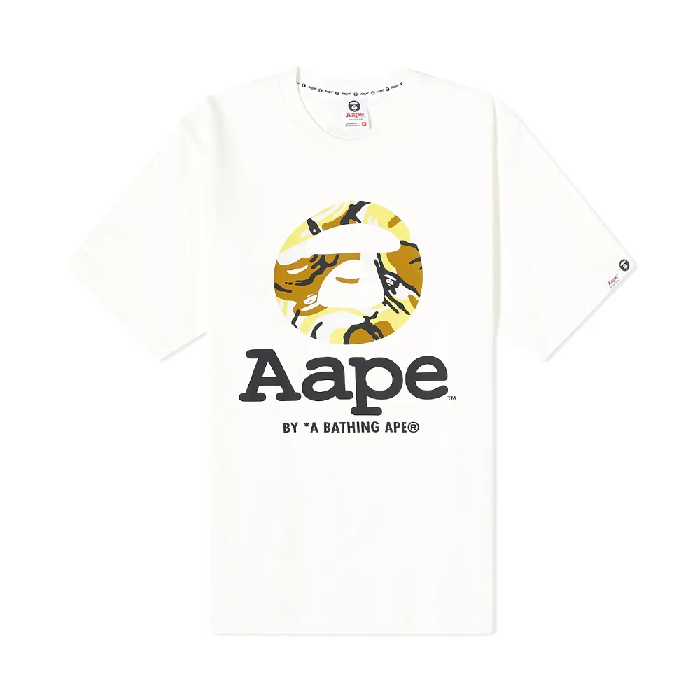 AAPE By A Bathing Ape OG Moonface New Yem Camo T-Shirt Ivory