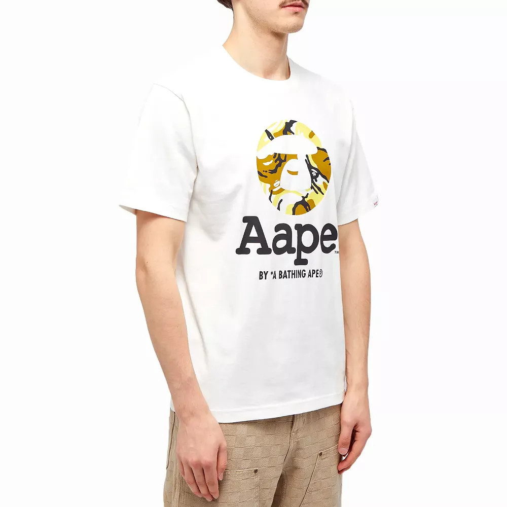 AAPE By A Bathing Ape OG Moonface New Yem Camo T-Shirt Ivory