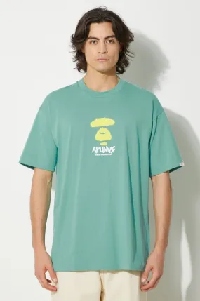 AAPE cotton t-shirt Basic Tee men’s green color with a print AAPTEM1453XXM