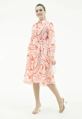 Abstract Allover Printed Dress