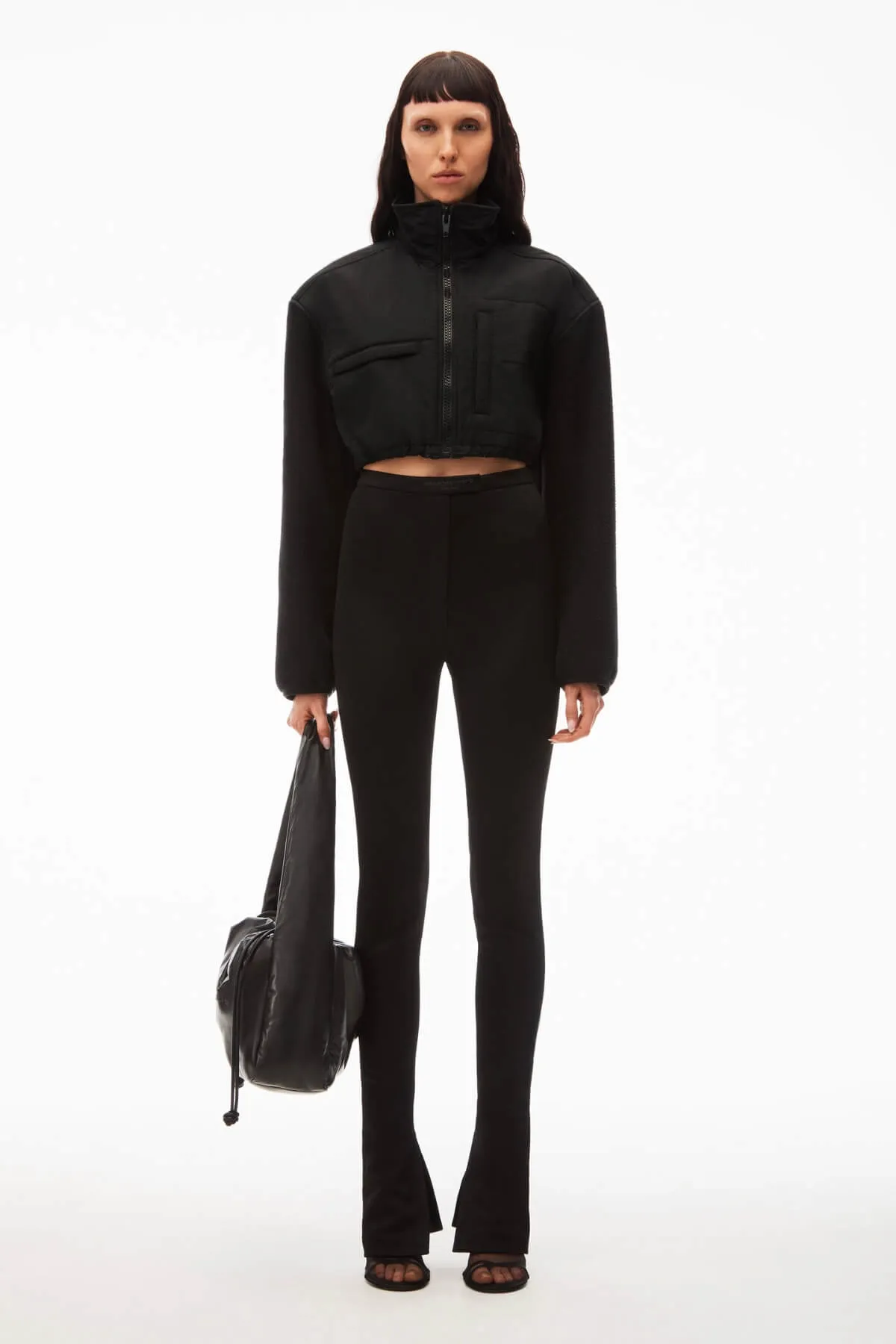 Alexander Wang Cropped Fleece Jacket - Black