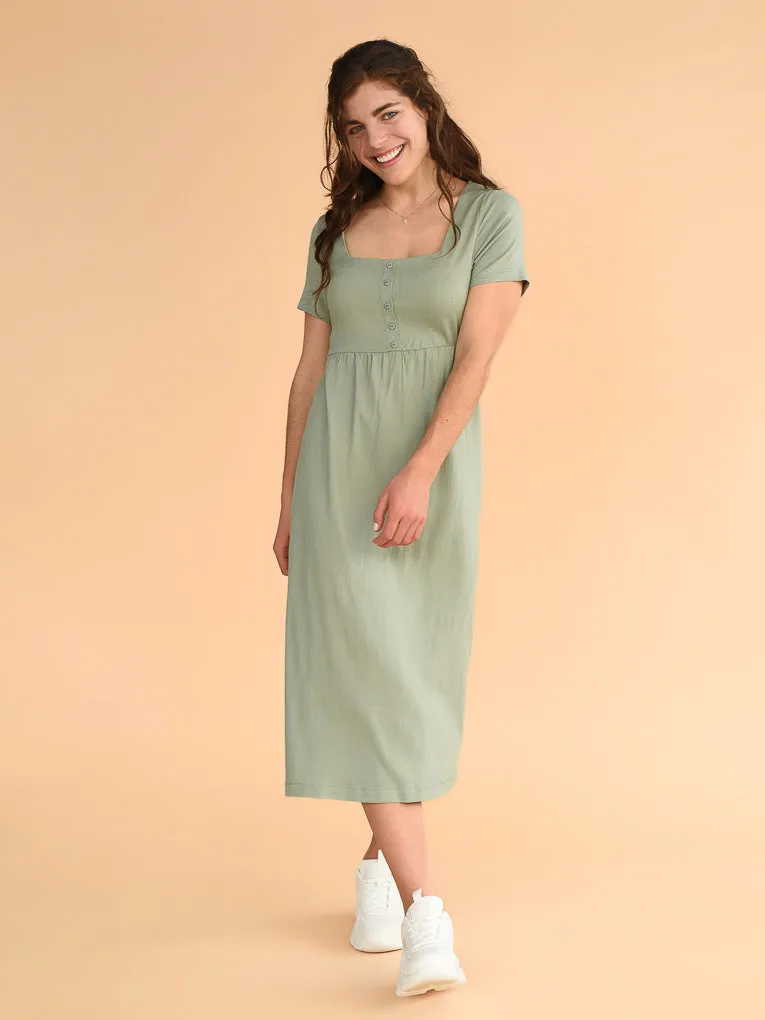 Alice Green Square Neckline Dress