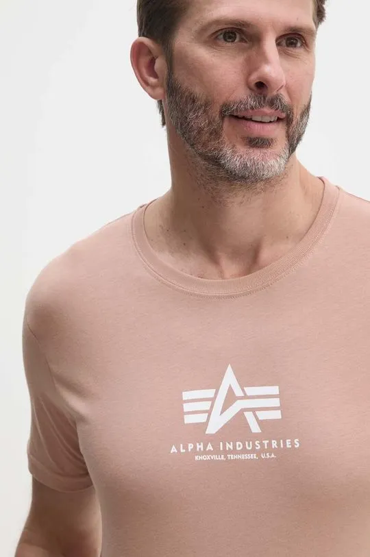 Alpha Industries cotton t-shirt pink color with a print