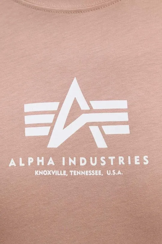 Alpha Industries cotton t-shirt pink color with a print