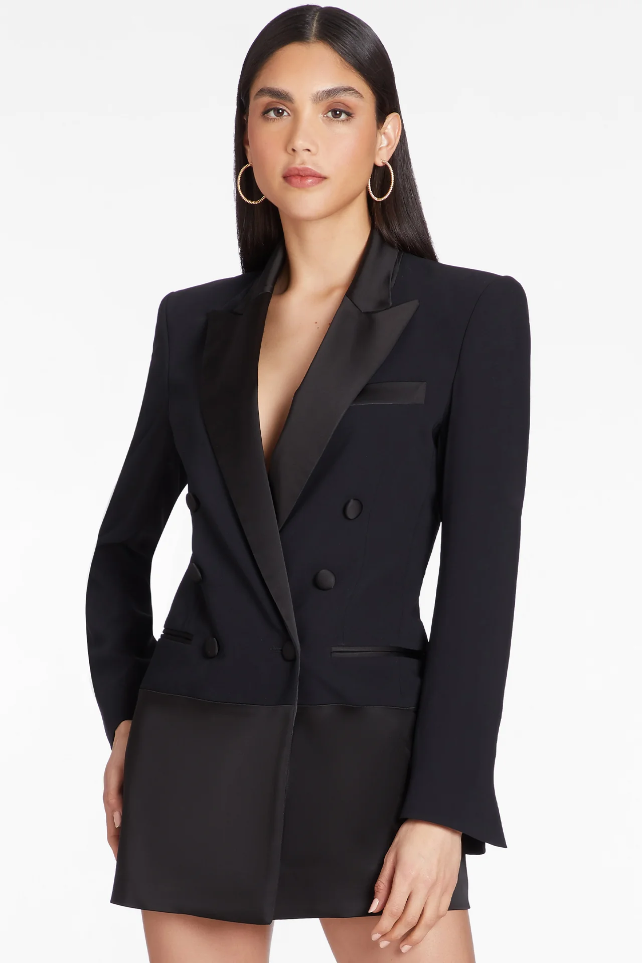 Amanda Uprichard Gibson Blazer Dress With Satin