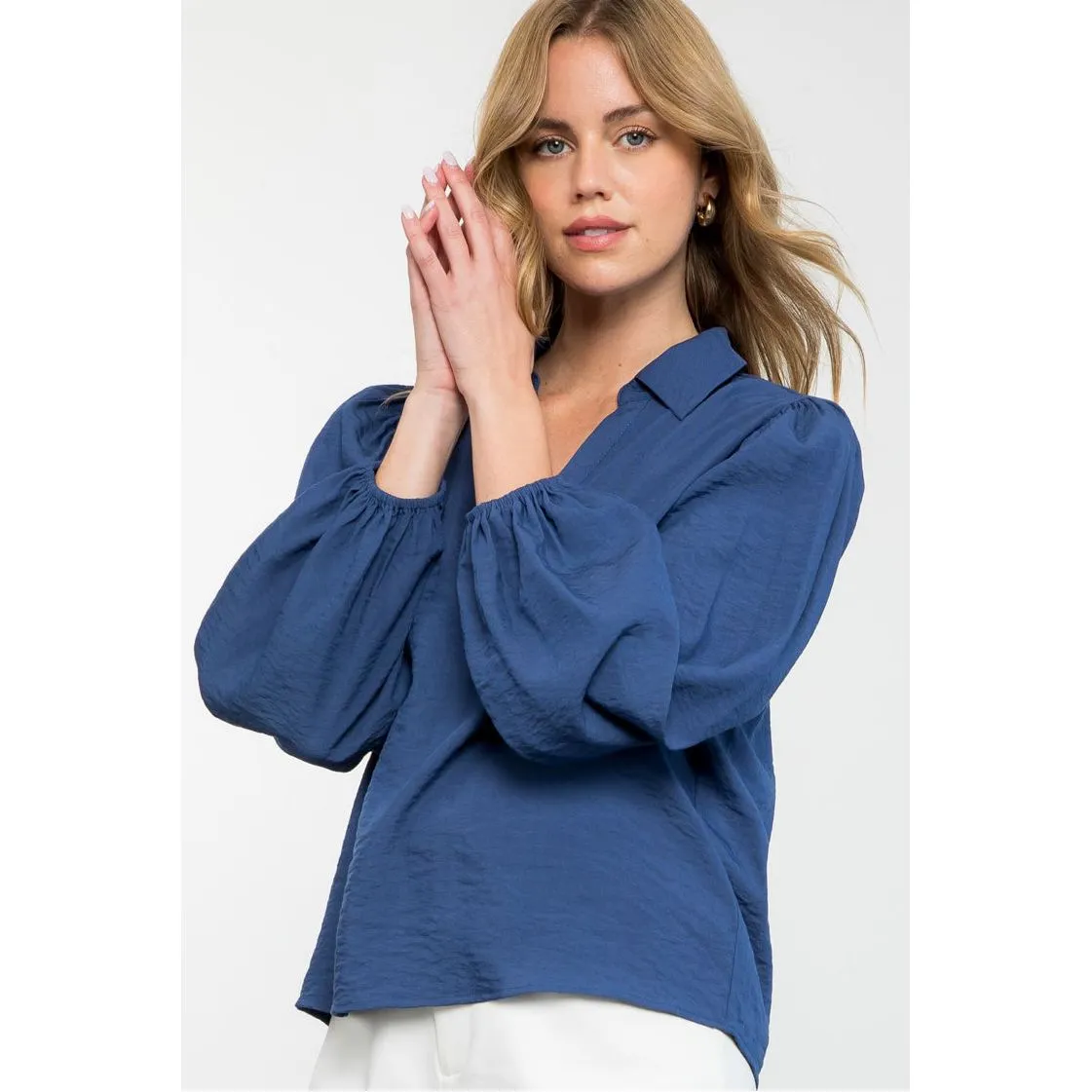 Bianca Long Sleeve Collared THML Top