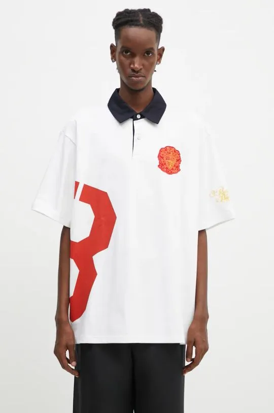 Billionaire Boys Club cotton polo shirt College Polo Shirt white color with a print B24355