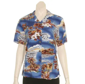 Blue Hawaii Camp Blouse