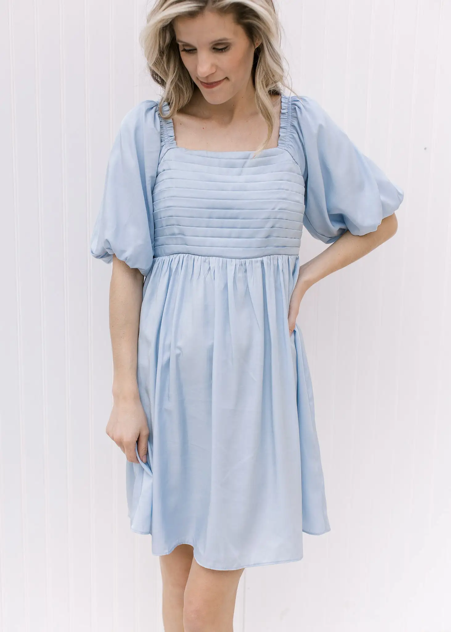 Blue Pleats Dress