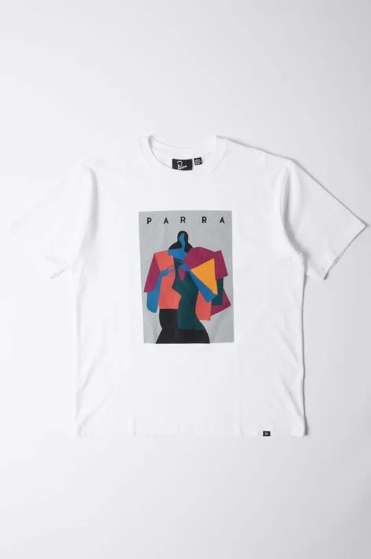 by Parra cotton t-shirt Horses men’s white color with a print 52100