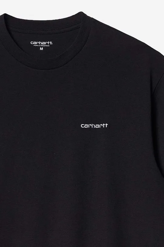 Carhartt WIP cotton T-shirt Script Embroidery black color