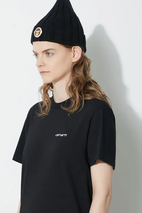 Carhartt WIP cotton t-shirt S/S Script Embroidery T-S women’s black color I032293.0D2XX