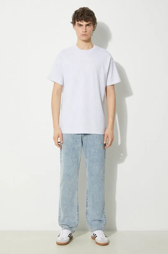 Carhartt WIP cotton t-shirt S/S Script Embroidery T-Shirt men’s gray color I030435.00TXX