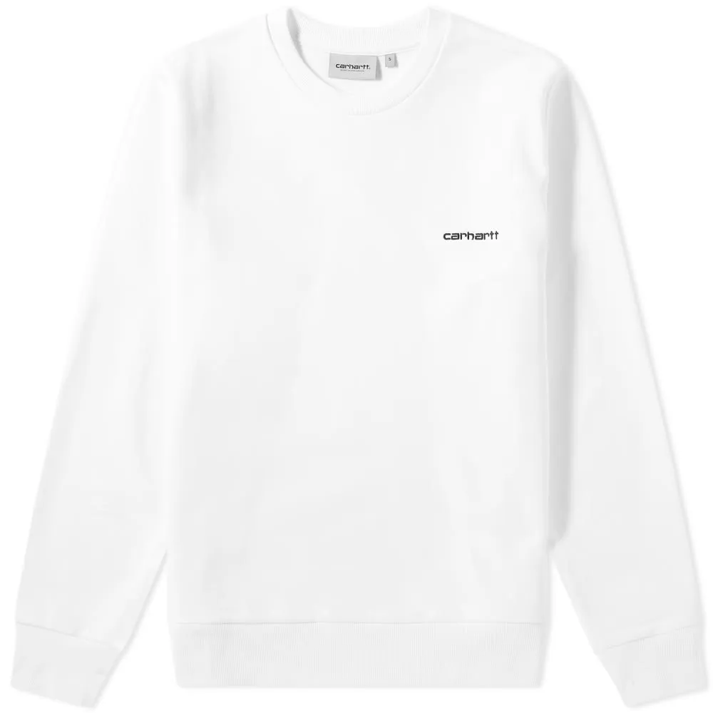 Carhartt WIP Script Embroidery SweatWhite & Black