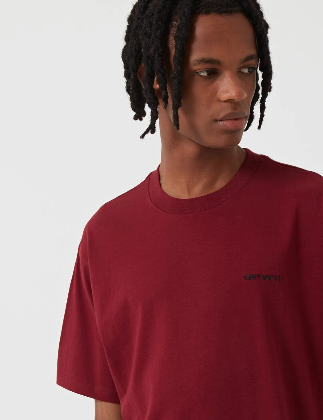 Carhartt-WIP Script Embroidery T-Shirt - Mulberry