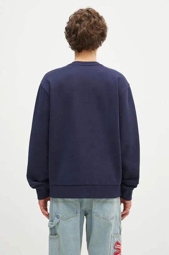 Carhartt WIP sweatshirt Script Embroidery Sweat men's navy blue color with an application I033657.2AHXX