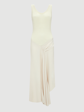 Cream Sleeveless Tie Detail Dress