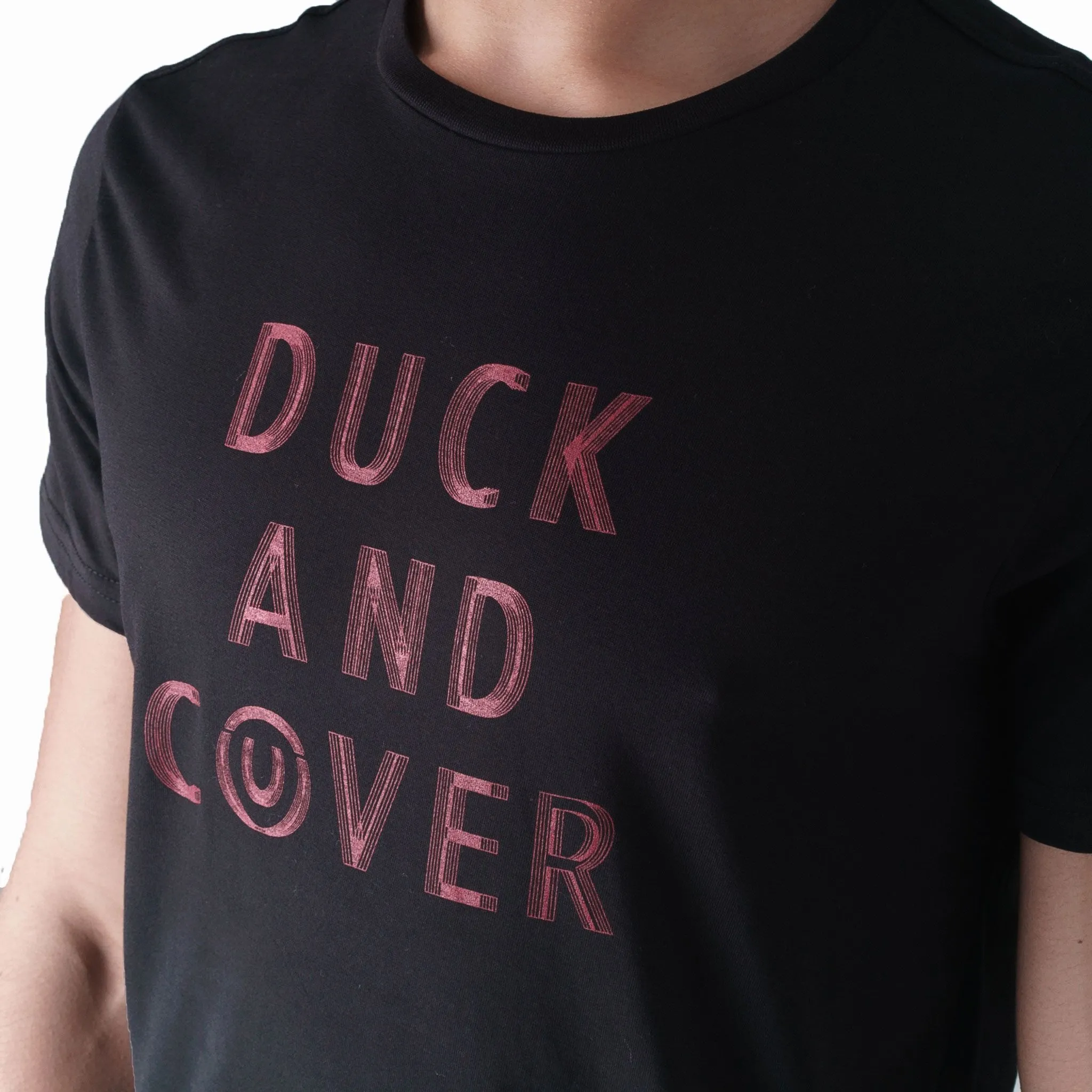 Duck and Cover Crew Neck Simpson Logo Print T-shirt Black