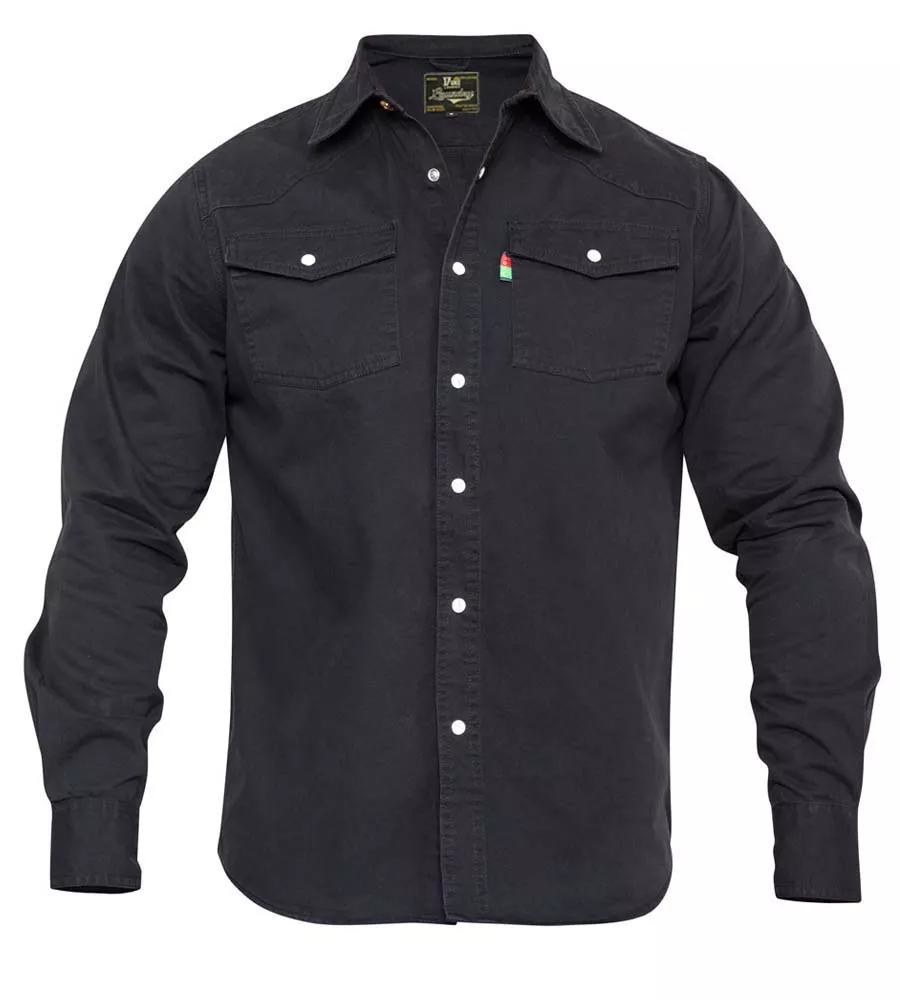 Duke Big Mens Long Sleeve Black Denim Shirt Western Style (WESTERN BLACK)