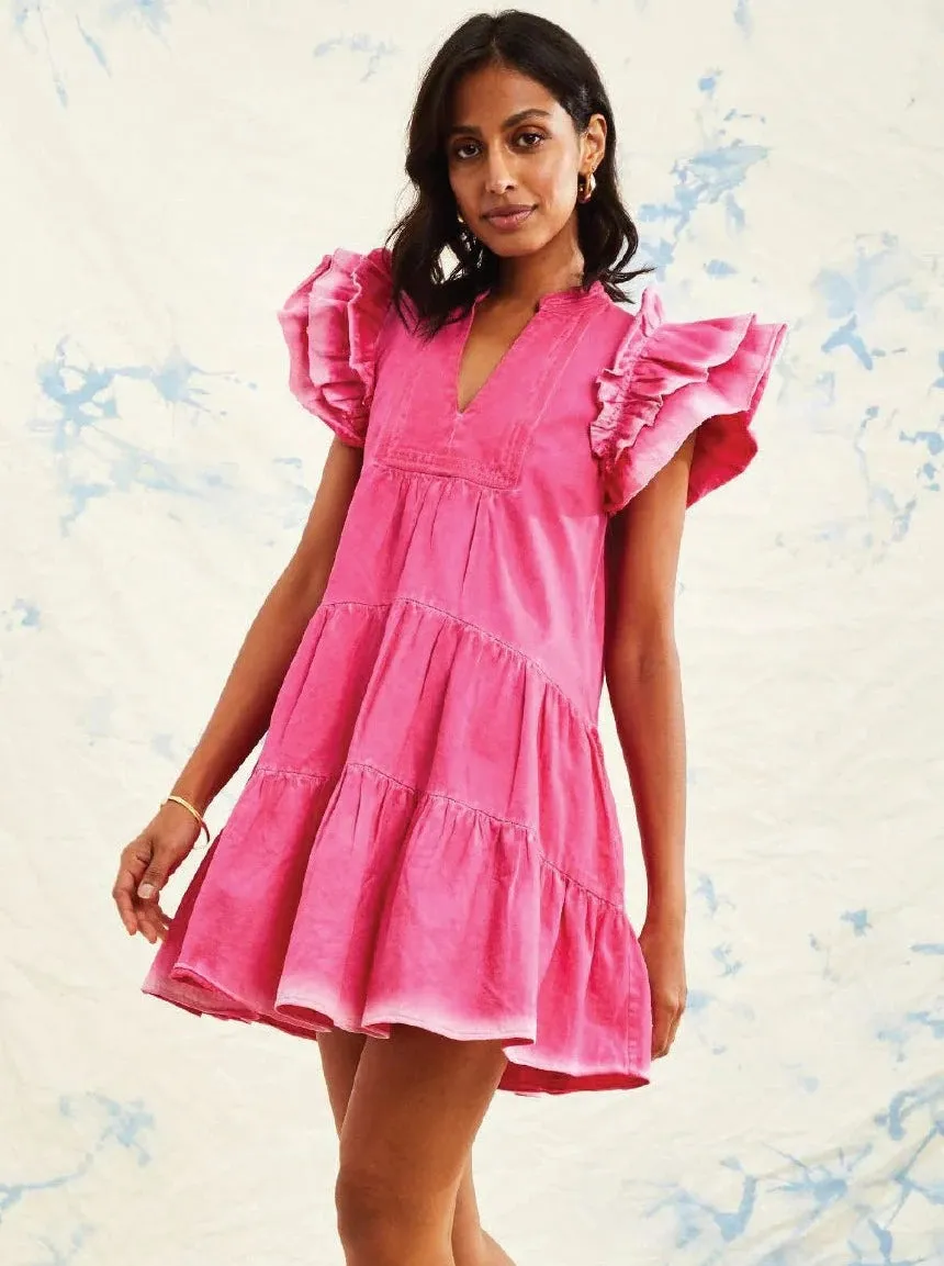 EMBER PLUSH PINK DENIM DRESS