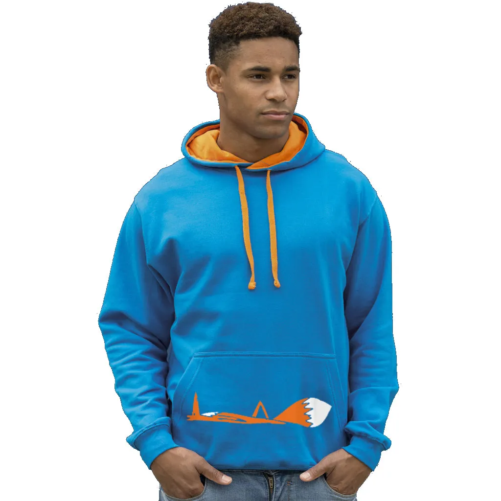 Fox down contrast hoodie