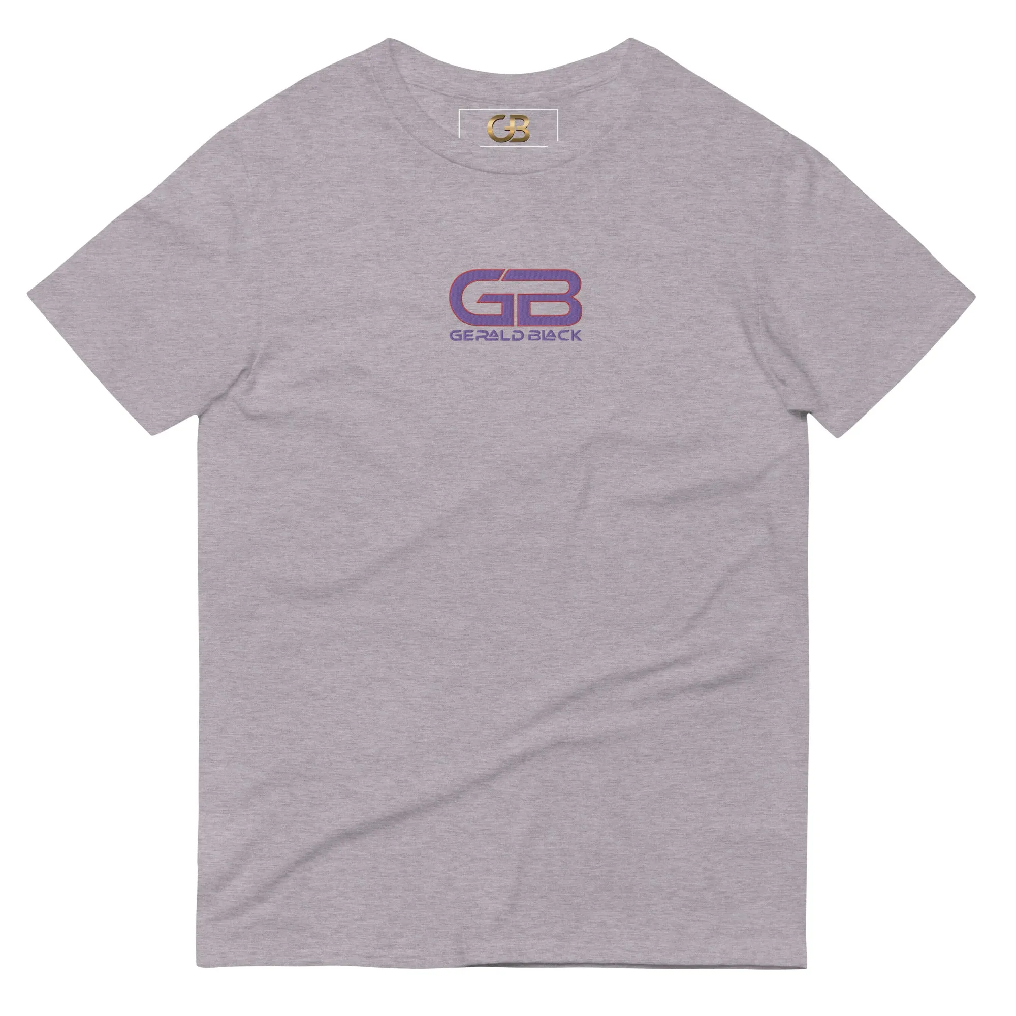 Gerald Black Purple Embroidered Short-sleeve Statement T-Shirt for Unisex