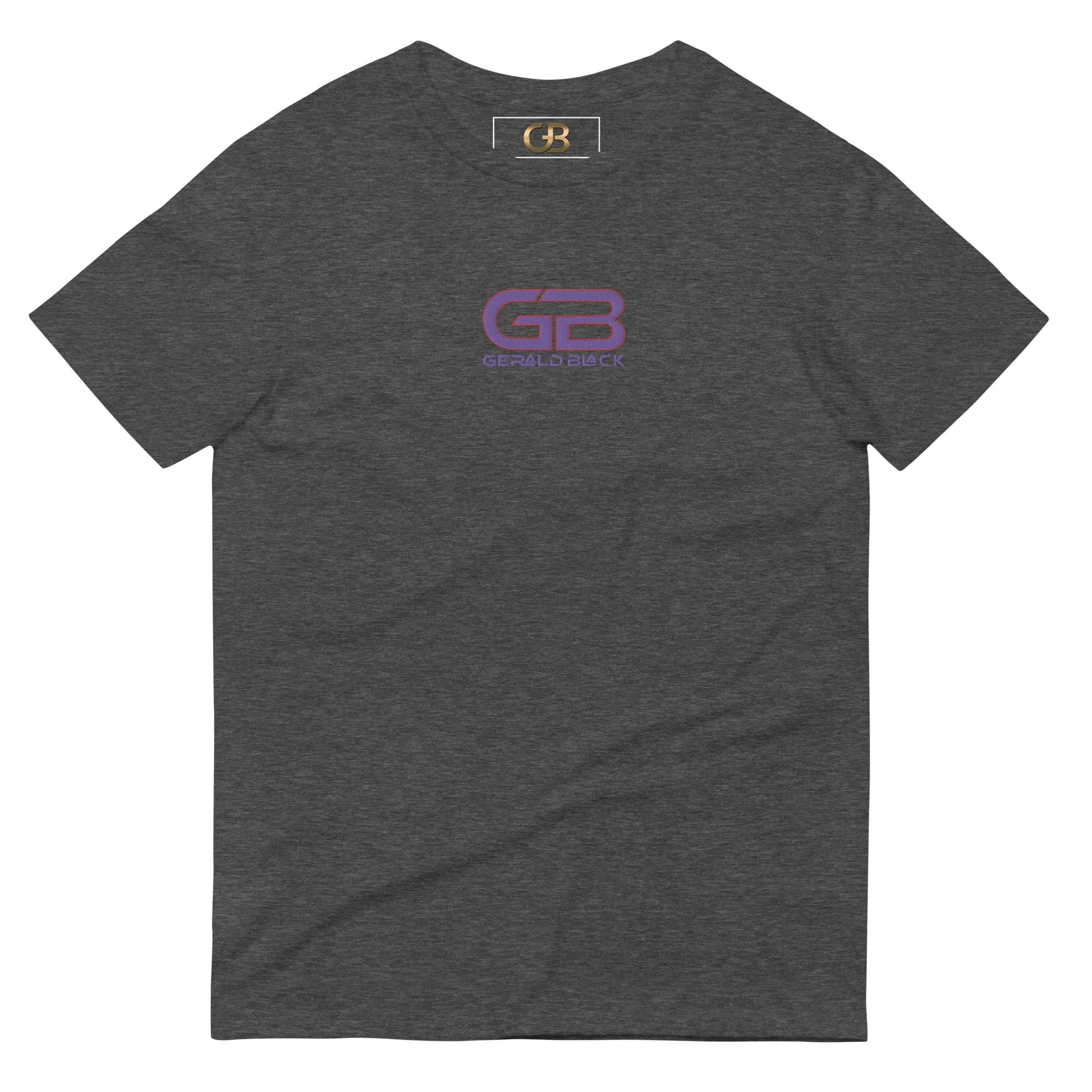 Gerald Black Purple Embroidered Short-sleeve Statement T-Shirt for Unisex