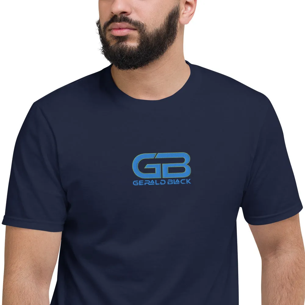 Gerald Black Short-sleeve Embroidery Statement T-Shirt for Unisex