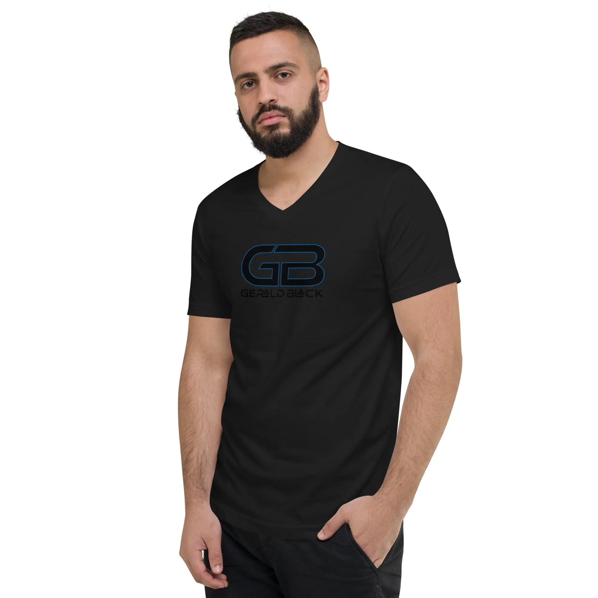 Gerald Black Signature Unisex Short Sleeve V-Neck T-Shirt BlkBL