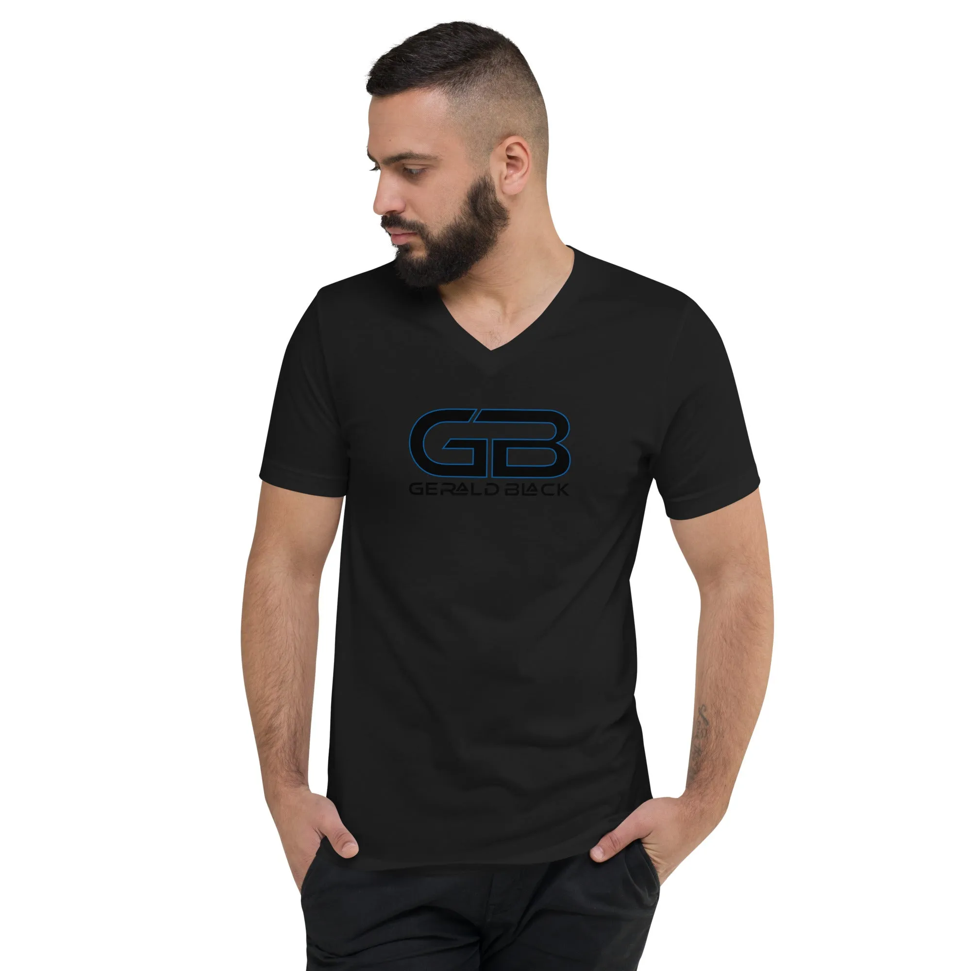 Gerald Black Signature Unisex Short Sleeve V-Neck T-Shirt BlkBL