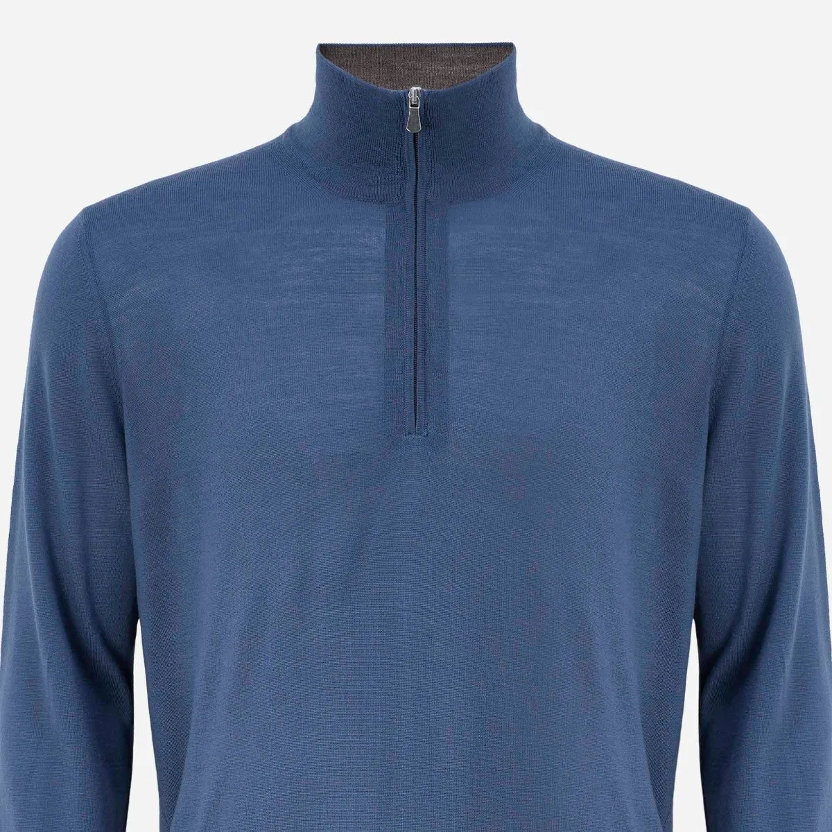 GRAN SASSO   Cashmere Mock Zip Sweater 