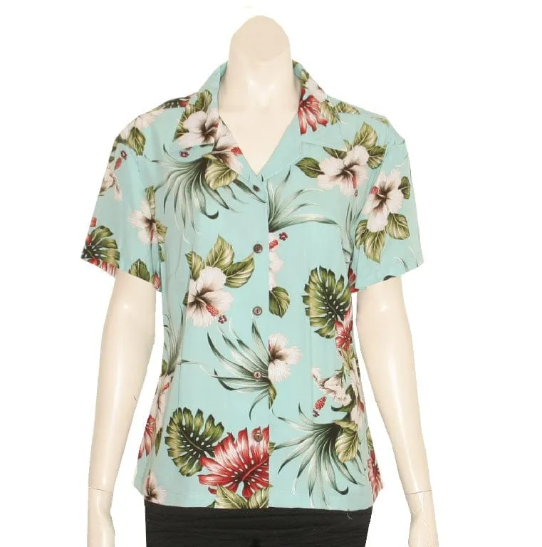 Hawaiian Floral Camp Blouse