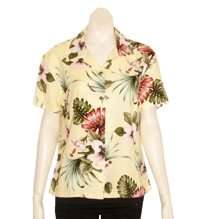 Hawaiian Floral Camp Blouse