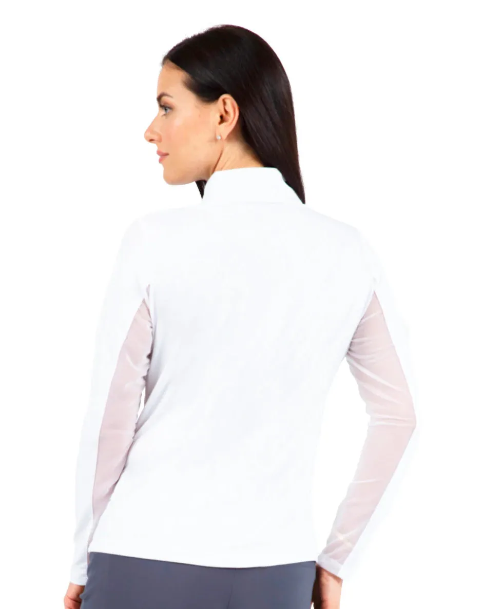 IBKUL Mock Long Sleeve White