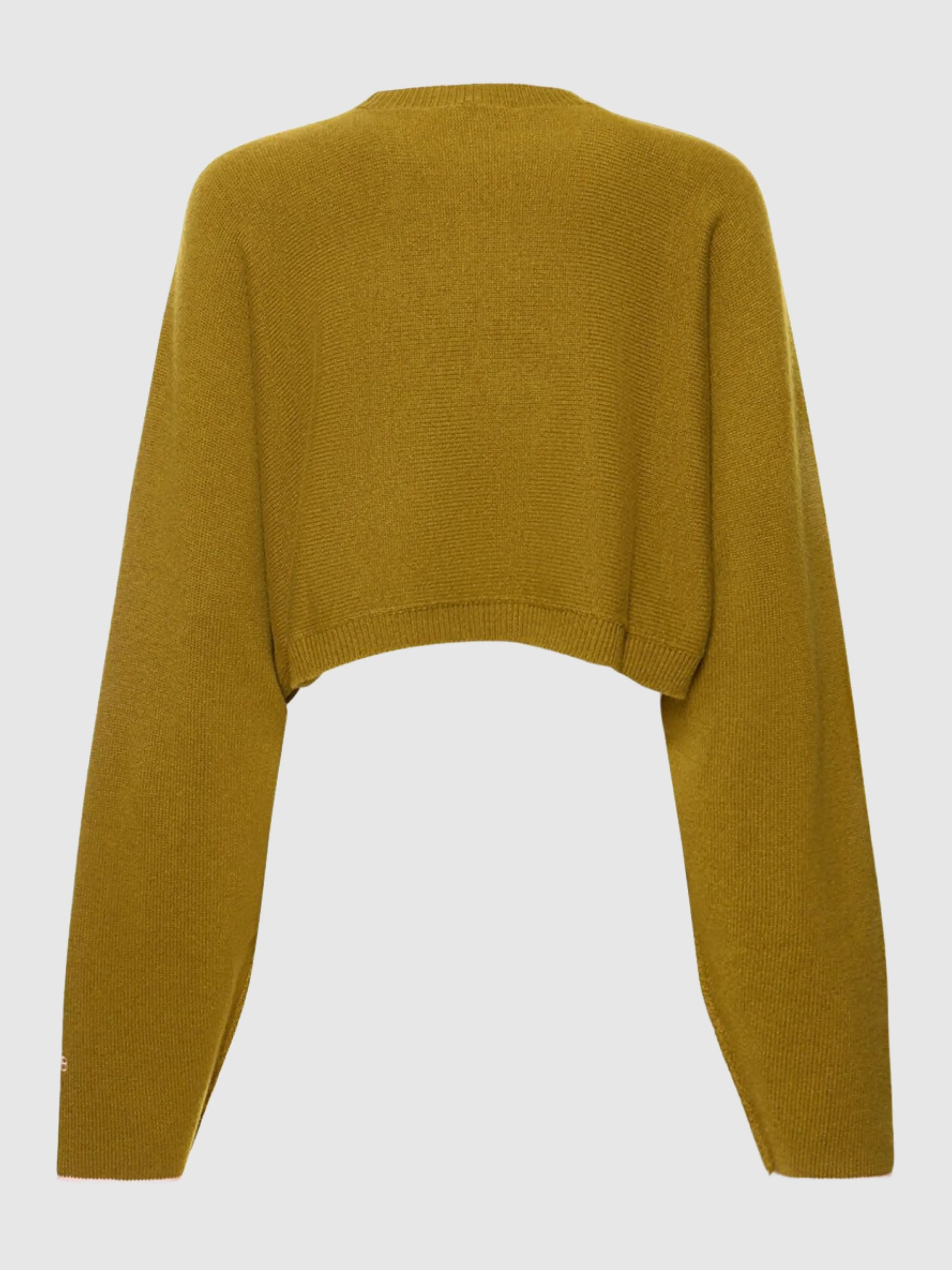 Khaki Crew Neck Cropped Jumper