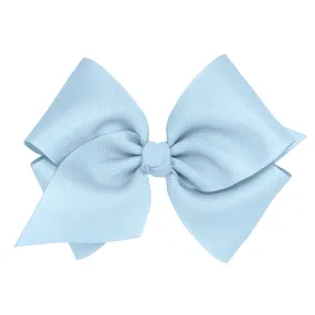 King Grosgrain Hair Bow with Center Knot - Millennium Blue