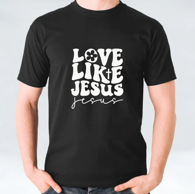 Love Like Jesus T-shirt - White/Black/Maroon