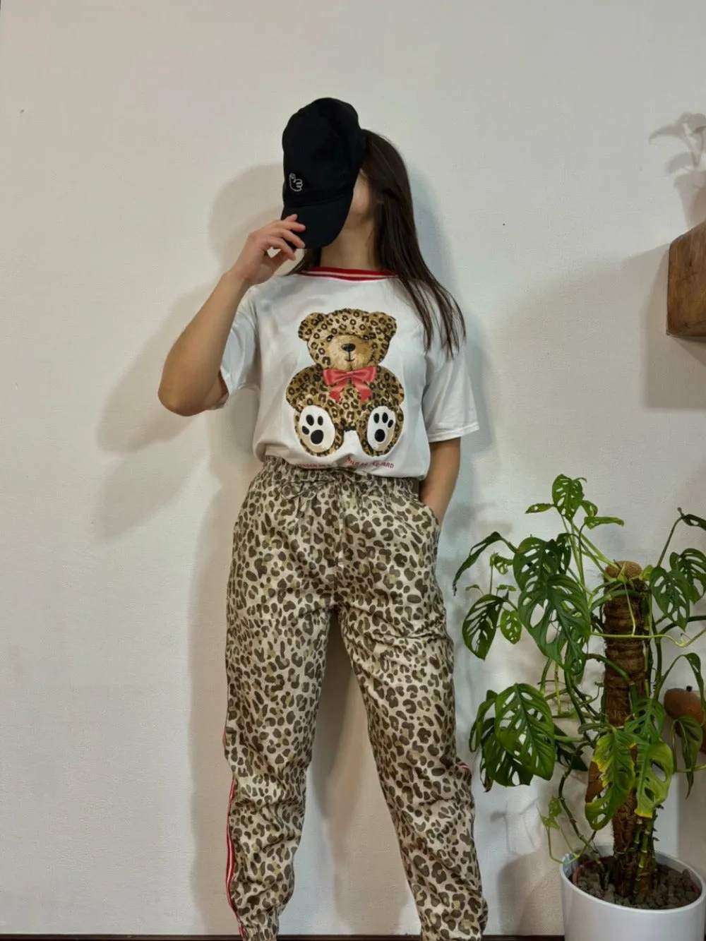 Maglia teddy leopardata