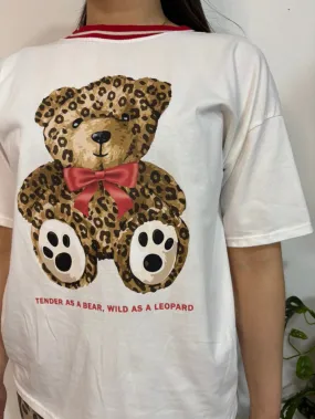 Maglia teddy leopardata