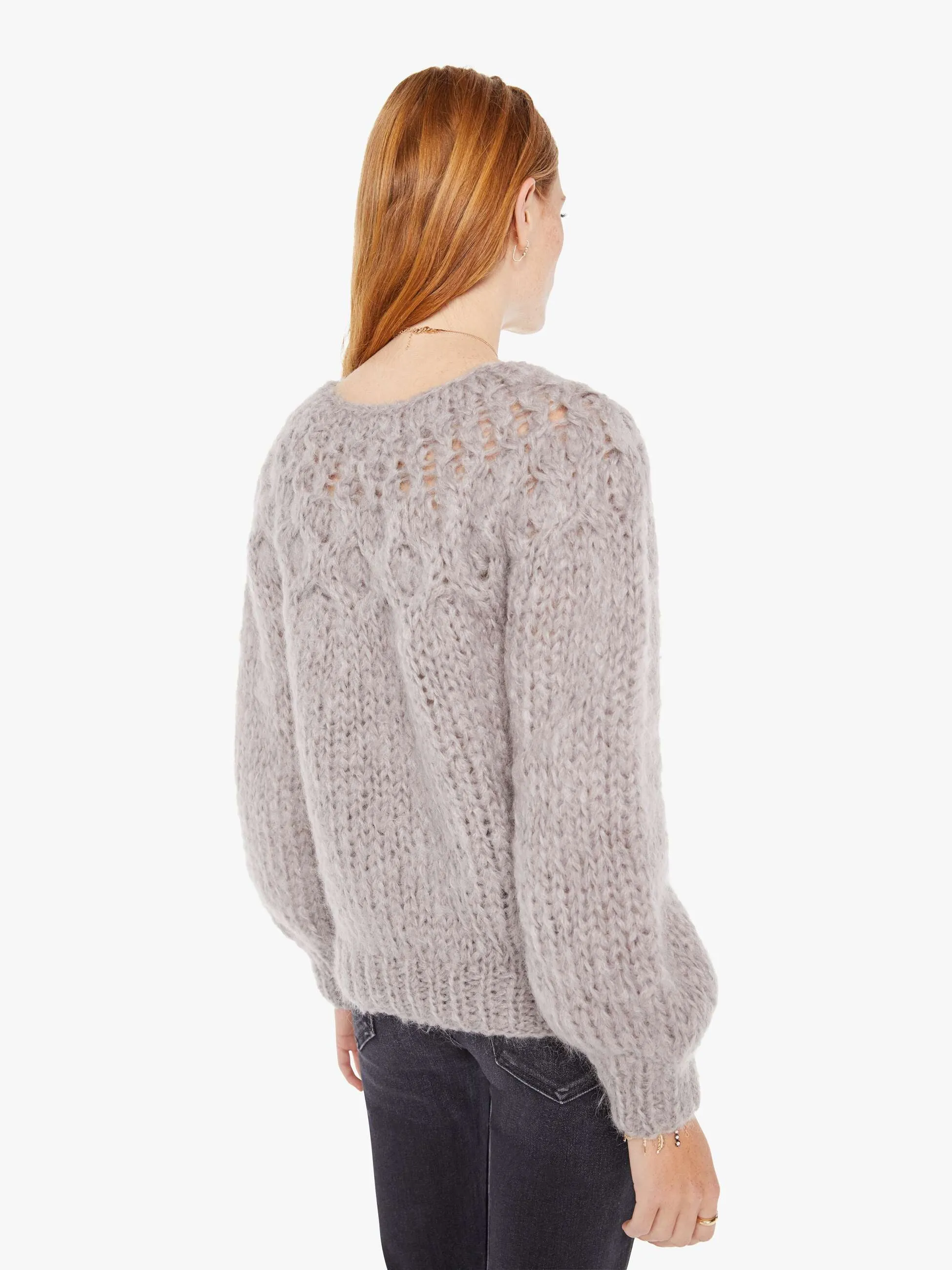 Maiami Mohair Honeycomb Pleated Pullover - Concrete