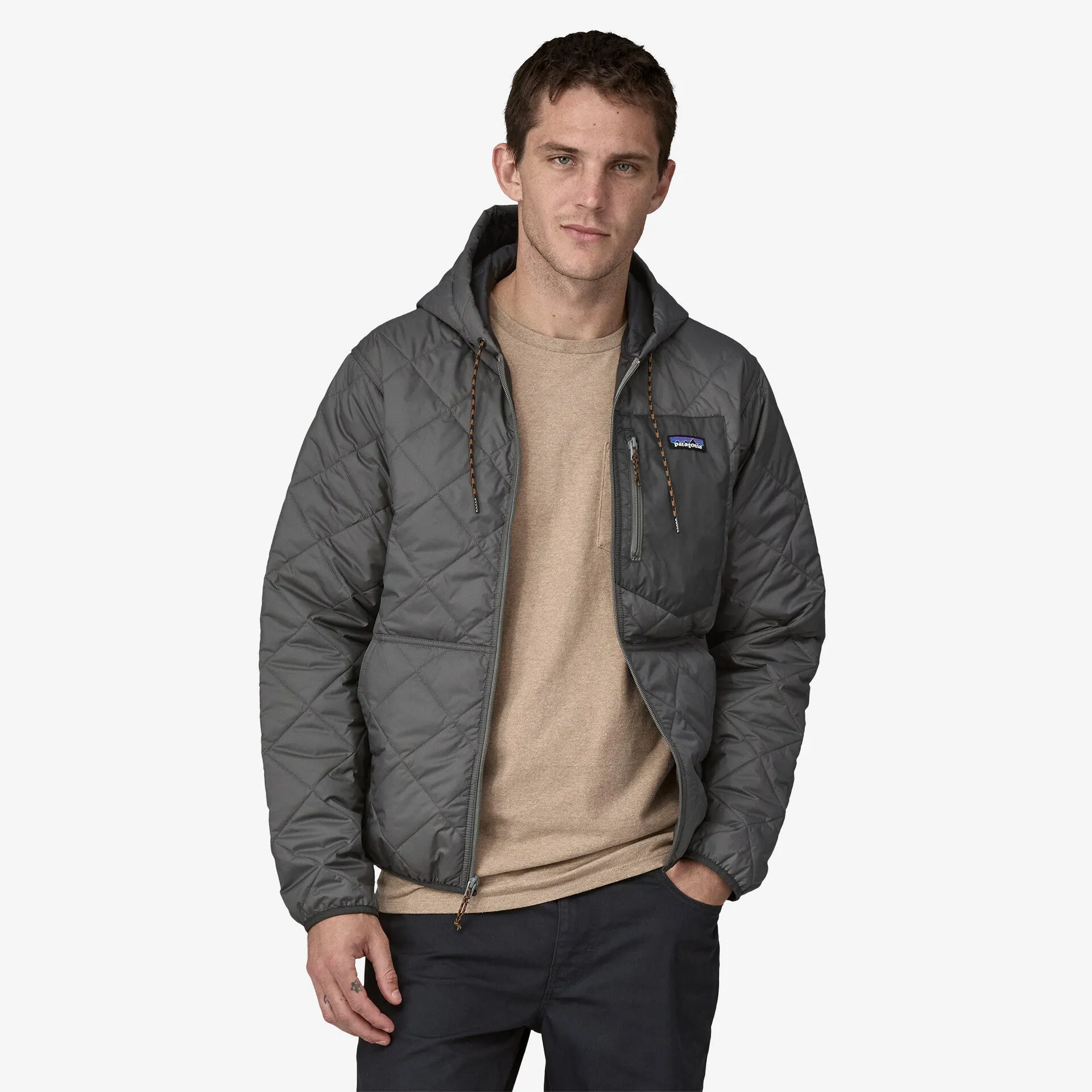 Men's Diamond Quilted Bomber Hoody - 27610