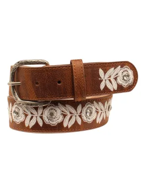 M&f Western Womens White Rose Belt