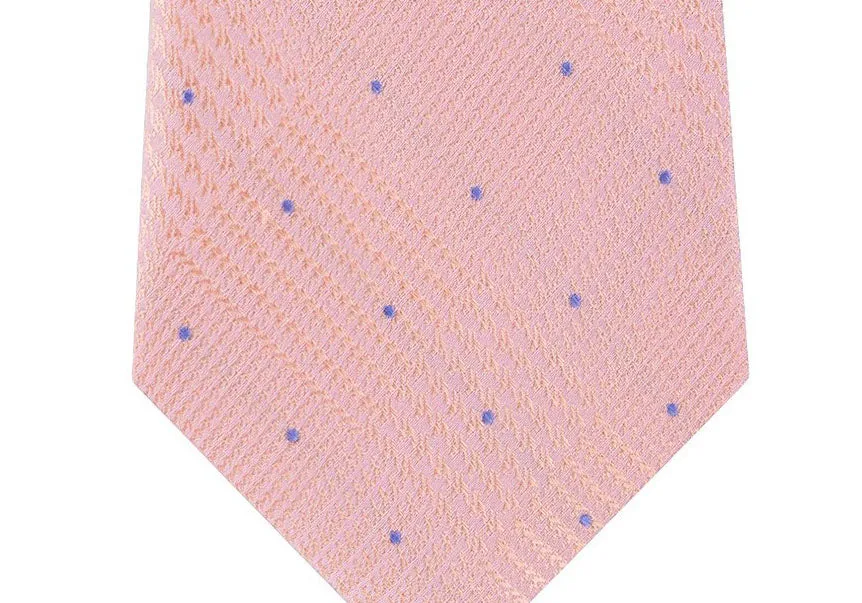 Michael Kors Men's Classic Glen Check Dot Tie Pink Size Regular