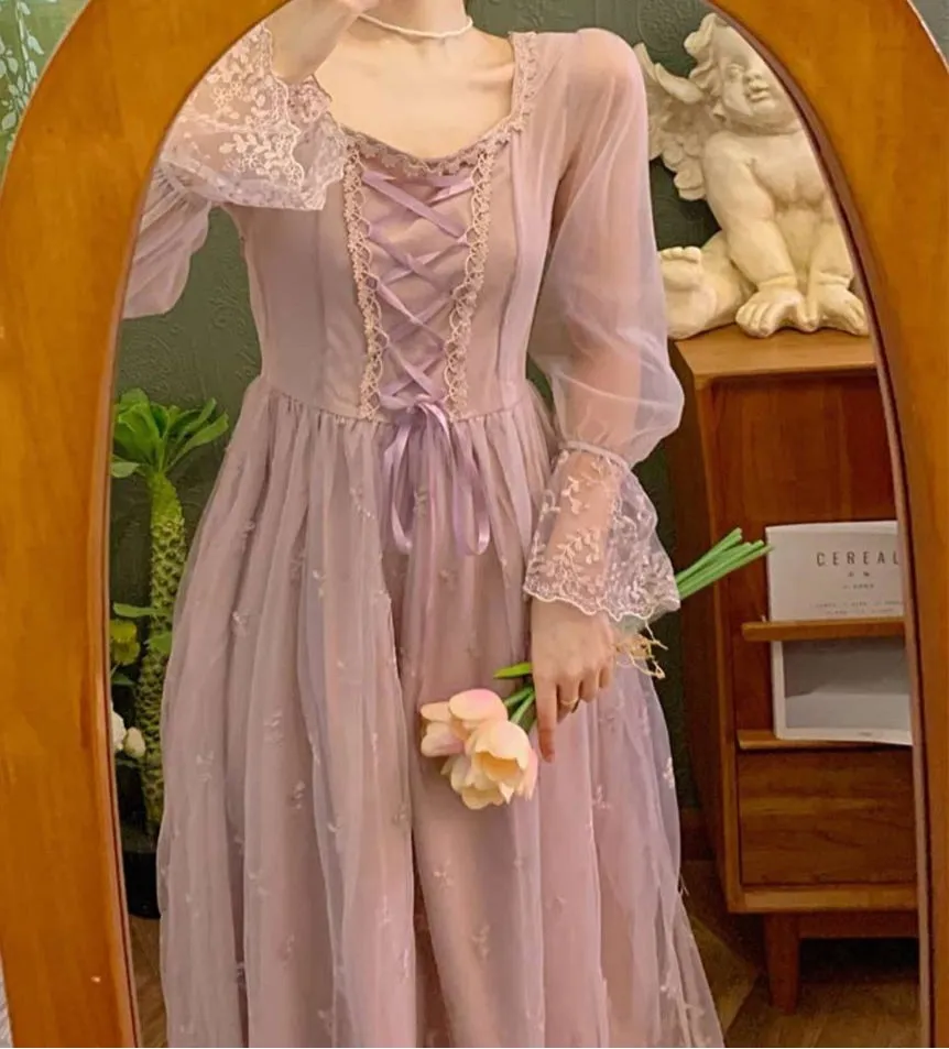 Misty Grace Romantic Vintage-Style Lace Fairy Princess Dress