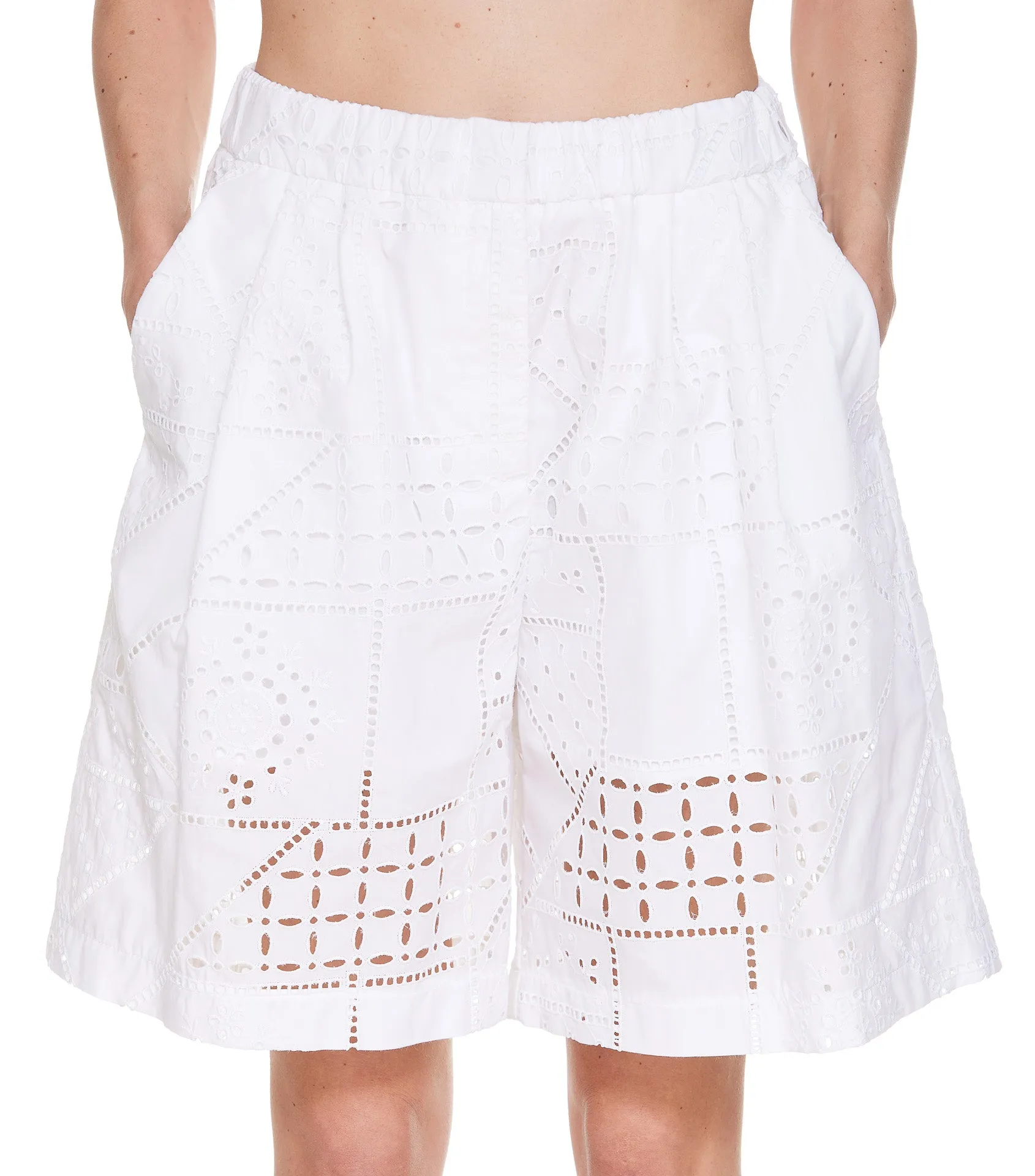 MSGM Perforated Elasticated-Waist Shorts