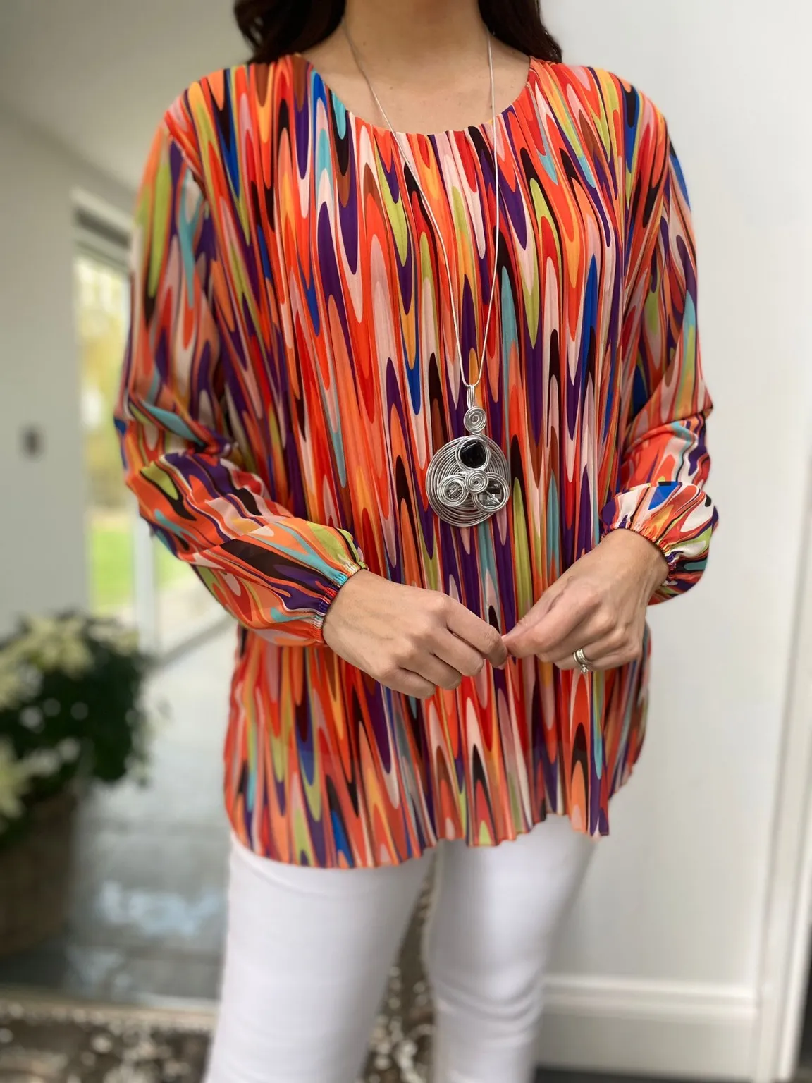 Multi Colour Pleated Blouse Maya