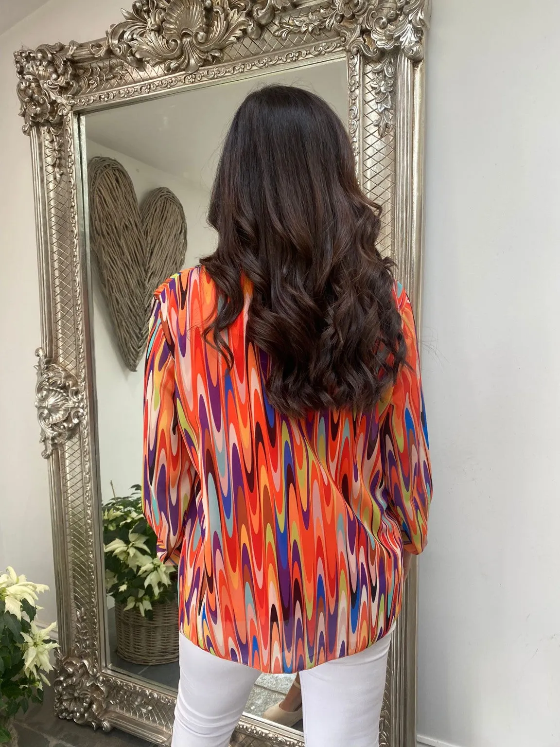 Multi Colour Pleated Blouse Maya