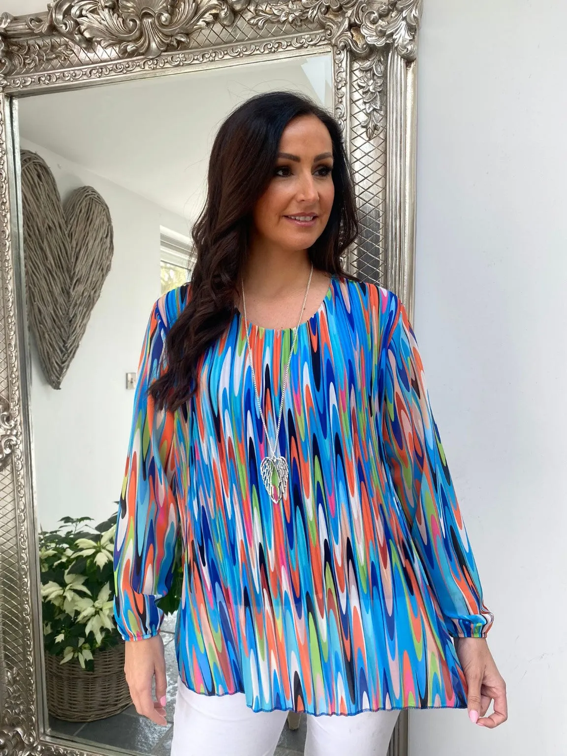 Multi Colour Pleated Blouse Maya