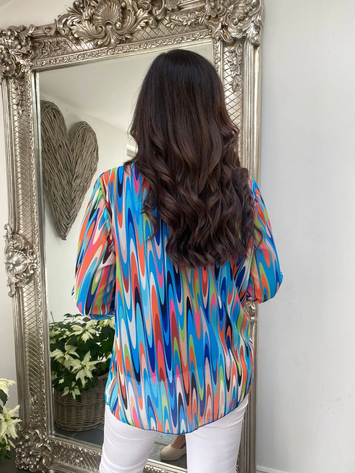 Multi Colour Pleated Blouse Maya